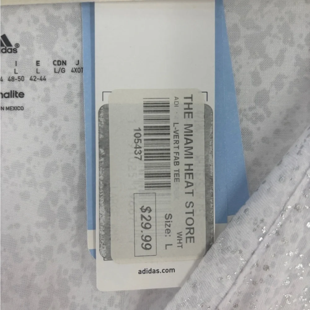 adidas White Miami Heat V-Neck Tee - Picture 4 of 8